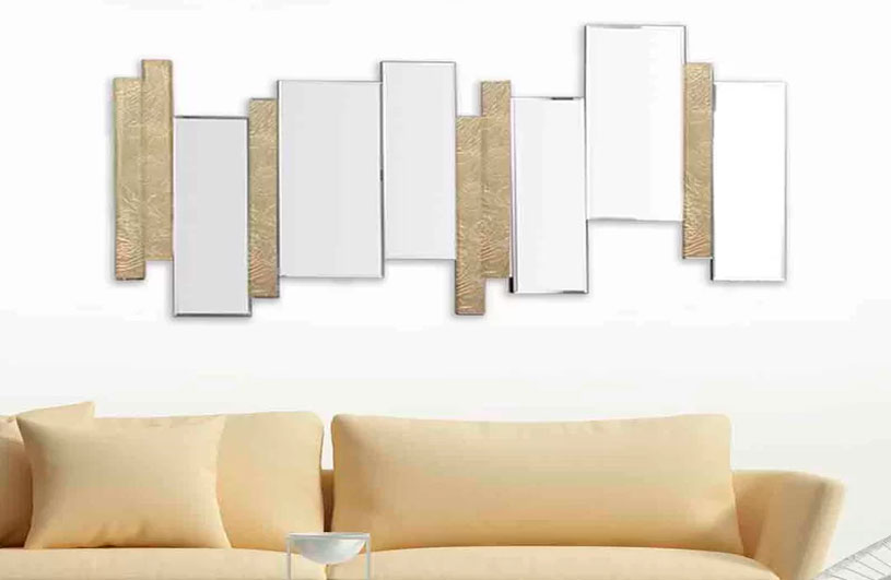 Espejos modernos para decorar el hogar, asimétricos y lúdicos rompen la rigidez y le dan movimiento al espacio